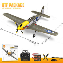 Load image into Gallery viewer, volantexrc Brushless 4CH RC Plane P51D Mustang 500mm Remote Control Airplane Fighter RTF

