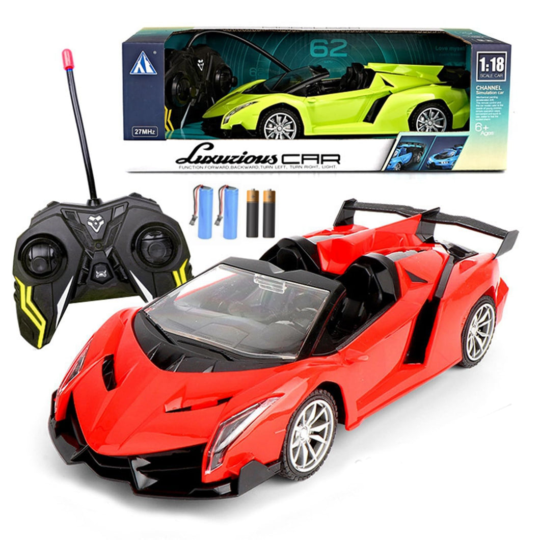 Electric Sport Roadster,1/16 Red Sports Racing Remote Control Car,RC Model Toy for Kids Aged 4-12