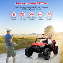 Load image into Gallery viewer, 24V 2 Seaters Ride On UTV with Remote Control, Battery Powered Extra Large Ride Car Toy for 2 Kids, Red
