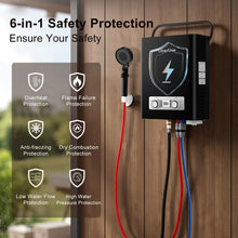 Load image into Gallery viewer, Propane Tankless Water Heater, 5L 1.32 GPM Outdoor Portable Gas Instant Hot Water Heater with Digital Display Overheating Protection, for Camping Barn Cabin RV Black
