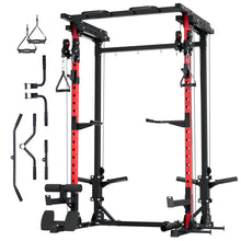 Load image into Gallery viewer, MAJOR FITNESS Drone3 Power Rack, 2500lbs Multi-Function Home Gym Squat Rack with Dual Pulley System, Pull-Up Bar &amp; J-Hooks, Heavy-Duty Steel Frame for Maximum Stability &amp; Strength Training
