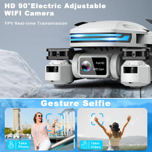 Drone with Camera for Adults, HD FPV Drones with Upgrade Altitude Hold, One-Key Take Off/Landing, Voice Control, Headless Mode