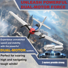 Load image into Gallery viewer, RC Plane for Beginners, P51 Remote Control Airplane for Adults, 2.4GHz 3 Channel Fighter Featuring 6 Axis Gyro Stabilizer Comes with 2 Batteries, Easy to Fly
