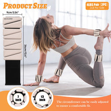 Load image into Gallery viewer, BECOJADDE Ankle Weights Set of 2 (2 lb Each) Adjustable Wrist Weights -Beige
