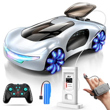 Load image into Gallery viewer, Futuristic Remote Control Car, Gesture Sensing Rc Stunt Car with Light Spray &amp; Sound, 360° Rotate 2.4GHz RC Cars Toy (White)
