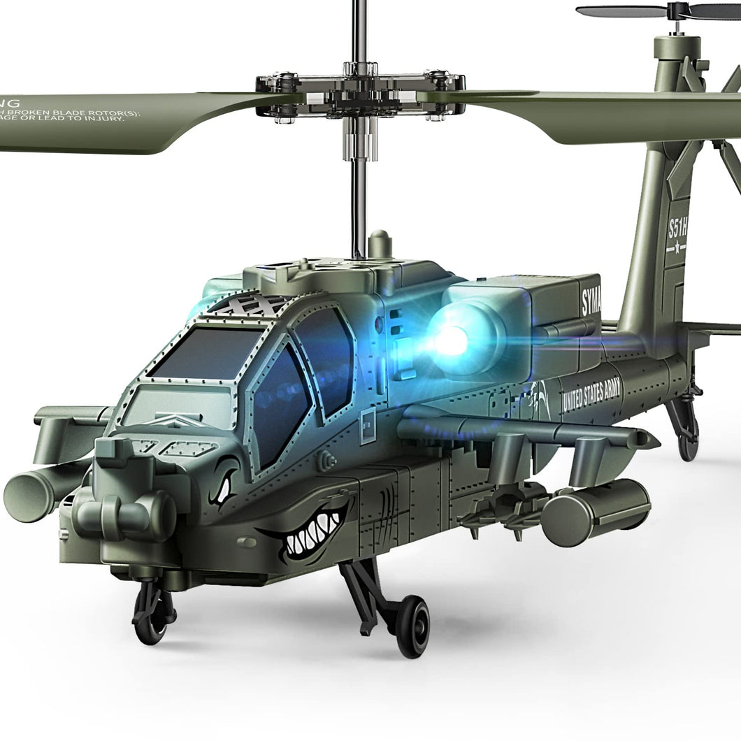 RC Helicopters, S51H Remote Control Helicopter 2.4GHz Military Army Toys for Boys Girls Kids with Altitude Hold
