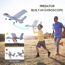 Load image into Gallery viewer, RC Plane Remote Control Airplane - 2.4Ghz 2 Channels DIY RC Predator Aircraft with 3-Axis Gyro for Beginner RC Plane
