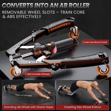 Load image into Gallery viewer, Twister Arm Trainer, 3 in 1 Hydraulic Power Chest Workout Equipment with Ab Roller Wheels and Hooks
