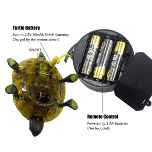 Cute RC Turtle Remote Control Tortoise Toy Realistic Simulation Electric Electronic Animal for Cat Toddler Kids Birthday (Brown)