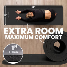 Load image into Gallery viewer, HemingWeigh 1 Inch Extra Thick Non Slip Yoga Mat - Exercise Mats for Home Workouts, Black (70"L x 23"W)
