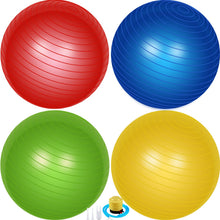 Load image into Gallery viewer, Leyndo 4 Pcs 26 Inch Yoga Exercise Ball Pilates Pregnancy Birthing Fitness Ball (Bright Color)
