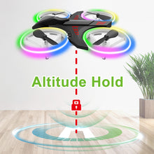 Load image into Gallery viewer, Dwi Dowellin 4.9 Inch Mini Drone for Kids Crash Proof LED Lights One Key Take Off Landing Flips RC Remote Control Small Drones Toys for Beginners Boys and Girls Adults Nano Quadcopter,Black
