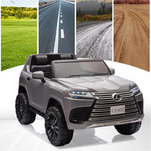 Load image into Gallery viewer, 24V 2 Seater Ride on Car, Licensed Lexus LX600 Electric Car with Remote Control, 20&quot; Width Seat, LED Lights, Key Start (Grey)
