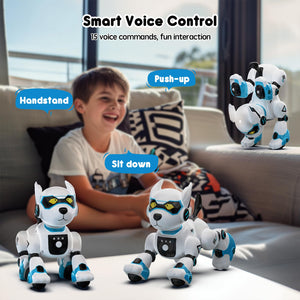 Robot Dog Toys for Kids Remote Control Interactive Robotic Pet Smart Programmable Puppy Electric Intelligent Robo (Blue)