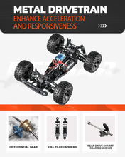 Load image into Gallery viewer, 1:10 Scale Beginner RC Truck, 4WD High Speed 48km/h All Terrains RC Car Off Road Waterproof RC Buggy Toys for Boys Kids and Adults
