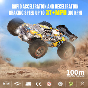 1/18 Scale All Terrains RC Cars for Adults, Brushless 37 MPH Fast Electric Car with 2.4 GHz Remote Control, 4X4 Off-Road Truck