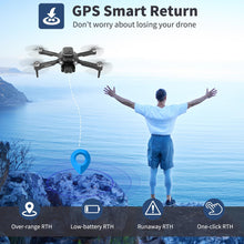 Load image into Gallery viewer, GPS Drone with 4K Camera for Adults, FPV Drones for Kids, Foldable RC Quadcopter with Brushless Motor, 2 Batteries 40 Mins Long Flight
