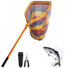 Load image into Gallery viewer, Extra Large Aluminum Fishing Net Long Handle (67-100in) with Fishing Pliers
