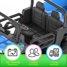 Load image into Gallery viewer, 24V Electric Ride On Dump Truck for Kids - 2-Seater 4WD 6 Wheels Remote Control Car with Dump Bed | Blue

