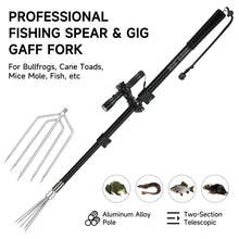 Load image into Gallery viewer, SANLIKE 4ft Fishing Harpoon Spear Gaff Gig, Frog Flounder Fork Hook, Grey
