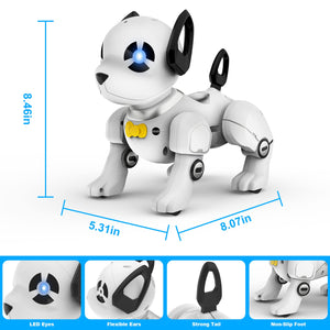 Remote Control Robot Dog Toy, Programmable Smart Interactive Robotic Pets, RC Stunt Robot Toys Dog Imitates Animals Music