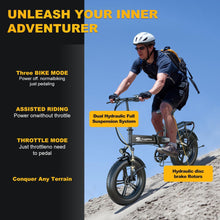 Load image into Gallery viewer, Folding Electric Bike,750W Motor(Peak1000W) Ebike for Adults with 614Wh Li-ion Battery,20&quot;*4.0&quot; Fat Tire 30MPH Electric Bicycle 7-Speed
