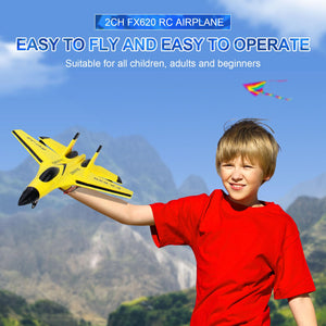 RC Airplane 2CH RC Plane Ready to Fly 2.4GHz Remote Control Plane SU35 RC Jet Easy to Fly Airplane Toys（Yellow