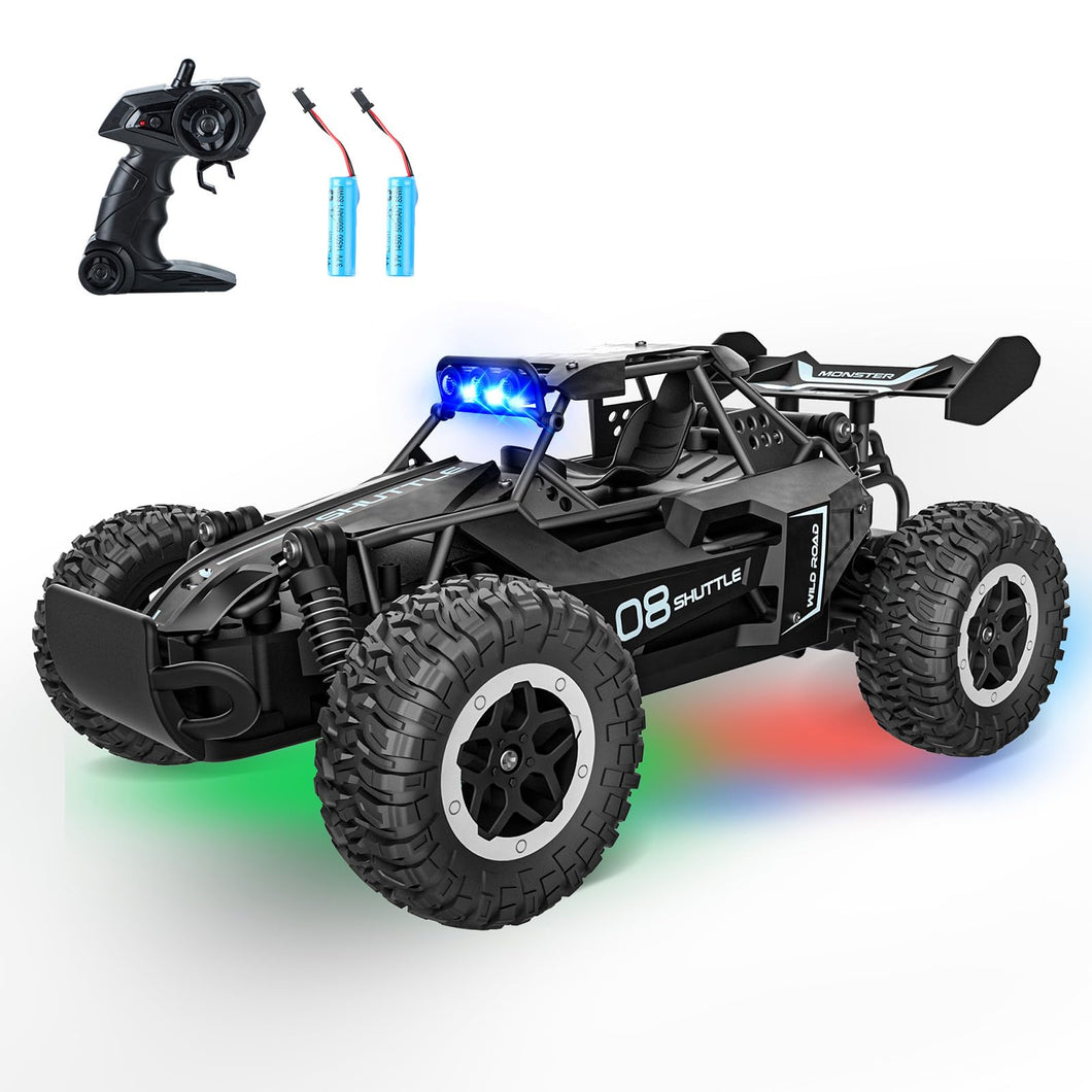 Remote Control Car for Kids 3 4 5 6 7+, 20 KM/H High-Speed RC Cars with LED Lights, 2.4GHz 2WD Monster Truck Toys