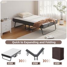 Load image into Gallery viewer, CAIYUN Folding Bed with Mattress and Storage Cover - 75"x38" Twin Size Frame, Portable Rollaway Guest Bed with 5-inch Memory Foam Mattress, Space-Saving Foldable Design for Easy Storage
