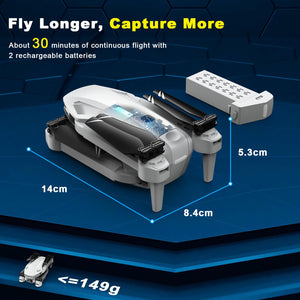 Drone with Camera for Adults, HD FPV Drones with Upgrade Altitude Hold, One-Key Take Off/Landing, Voice Control, Headless Mode
