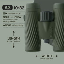 Load image into Gallery viewer, Bushnell A3 10x32 Binoculars Laurel Green
