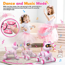 Load image into Gallery viewer, Robot Cat Interactive Toys for Girls: Remote Control Electronic Pink Kitty Pets - Robotic Can Dancing Touch Programmable
