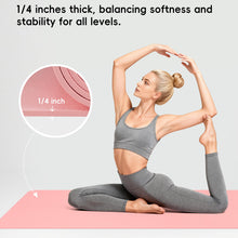 Load image into Gallery viewer, Wimwum Extra Wide Yoga Mat 72" x 32", 7mm Non Slip TPE Exercise Mat with Carrying Strap, Large Workout Mat for Yoga, Pilates, Stretching, HIIT &amp; Home Gym, Pink
