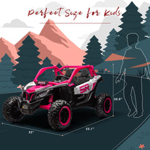 Load image into Gallery viewer, 24V Electric Kids UTV Ride on Car with Remote Control, 2-Seater, 2 Shock Absorbers, 2x200W Motors (Pink)
