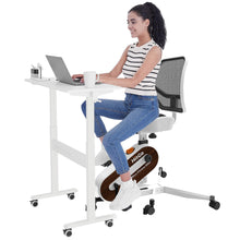 Load image into Gallery viewer, HitGo Home Office Fitness Bundle: Under Desk Exercise Bike Chair - White+White Desk

