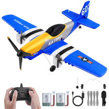 Load image into Gallery viewer, Beffkkip RC Plane 3-Channel 2.4GHZ RC Airplane, P51D Mustang Fighter
