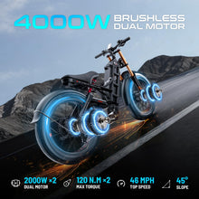Load image into Gallery viewer, 4000W Romeo Pro II Electric Bike Dual Motor 60V 70AH 200Miles Long Range Electric Mountain Bike Fat Tire Dual Hydraulic
