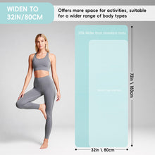 Load image into Gallery viewer, Wimwum Extra Wide Yoga Mat 72" x 32", 9mm Non Slip TPE Exercise Mat with Carrying Strap, Large Workout Mat for Yoga, Pilates, Stretching, HIIT &amp; Home Gym, Green
