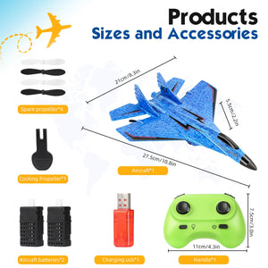 RC Plane, Remote Control Airplane- 2CH 2.4Ghz Remote Control Wireless Airplane Toy with Lights, Foam RC Fighter Plane Jet