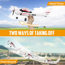 Load image into Gallery viewer, HAWK'S WORK 4 Channel RC Plane, Remote Control Airplane Cessna Ready to Fly, Brushless Motor 6-axis Gyro Stabilizer 3 Flight Mode Stunt Flying, Easy Trainer for Beginner &amp; Kid
