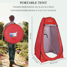 Load image into Gallery viewer, Your Choice Pop-Up Shower Tent, 47.2W"x74.8"H Privacy Changing Tent - Red
