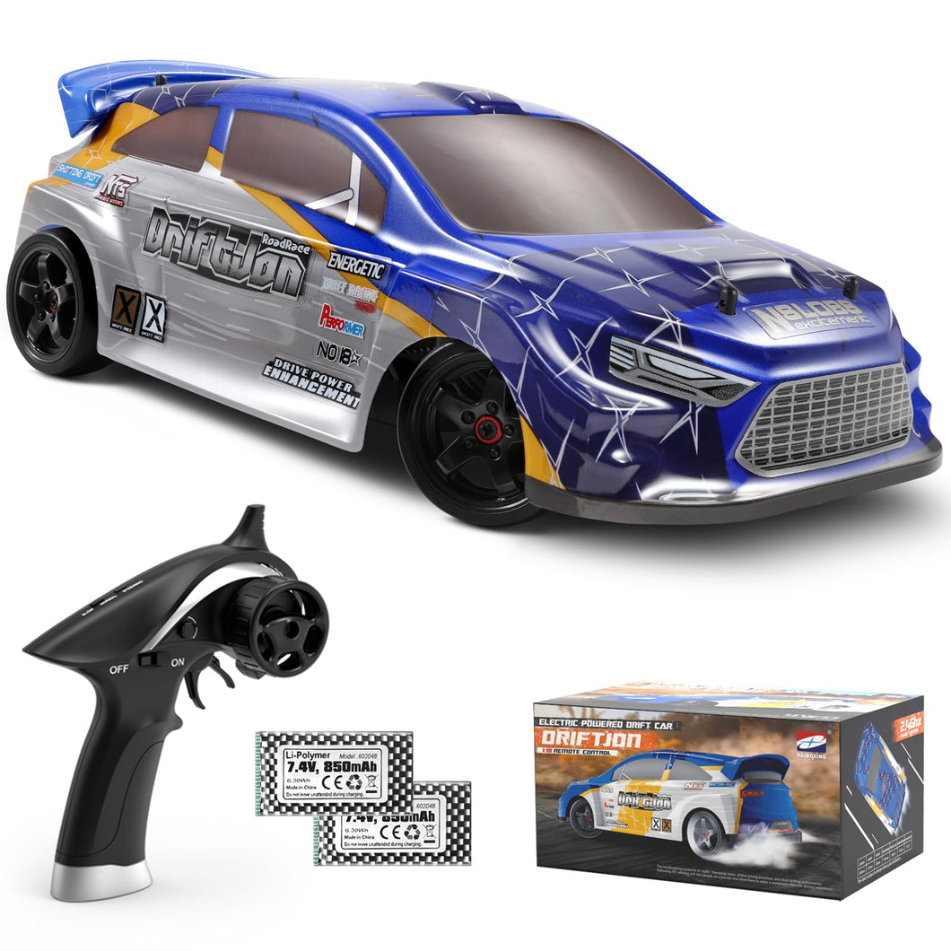RC Drift Cars 1/18 Scale High Speed Performance with Gyro, 2.4GHz Remote Control Cars 28 KM/H RTR with 2 Rechargeable Batteries