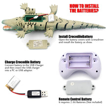 Load image into Gallery viewer, Realistic RC Crocodile Remote Control Fish Boat Electric Animal Water Toy for Swimming Pool Lake Kids Birthday (Green)
