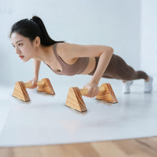 Load image into Gallery viewer, BESTWEI 1 Pair Wood Parallettes Bars Pushup Handles for Men - Calisthenics Equipment Push Up Bars, Gymnastics Handstand Training Planche Bar, Handstand Blocks
