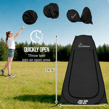 Load image into Gallery viewer, Wolfwise Pop Up Shower Tent for Camping Essentials, Portable Instant Changing Tent with Ventilation Window &amp; Carry Bag, Privacy Dressing Room Bathroom Toilet for Beach &amp; Outdoor, Spacious, Black
