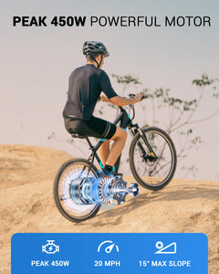 Electric Bike for Adults, High-Power 350W (Peak 450W) Motor, 36V Built-in Invisible Removable Battery, Front Fork Suspension