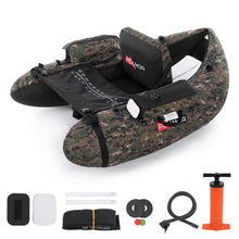 Load image into Gallery viewer, PEXMOR Inflatable Fishing Float Tube,350LBS Capacity, with Storage Pockets and Comfortable Padded Seat,Adjustable Shoulder Straps and Carry Bag, for River Lake Fishing,bass Fly Fishing,Camouflage
