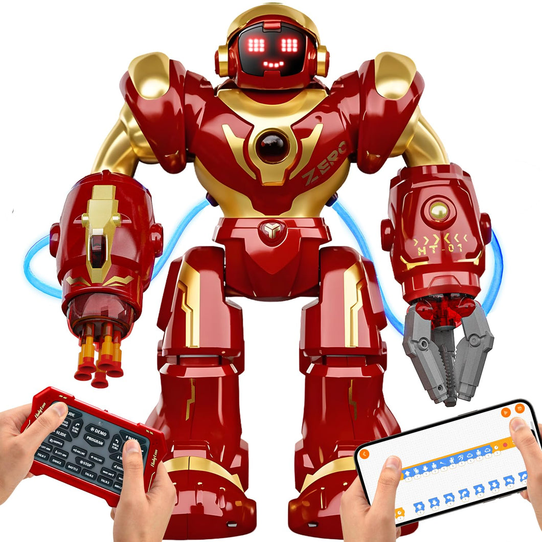 Smart Robots for Kids, Large STEM Programmable RC Robot, with Voice Control, APP Control, LED Eyes