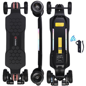 Electric Skateboard with LCD Remote Control，V5 Electric Longboard with Light for Adults, 1650W Dual Motor, 27 MPH & 18 Miles Range