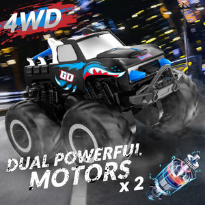 Amphibious Remote Control Car 2.4 1:20 GHz All Terrain Off-Road RC Car Pool Toys Remote Control Boat Gifts for Kids Boys Blue